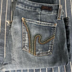 Vintage Citizens of all Mankind Ric Rac Low Waist Wide Leg Jeans size 29